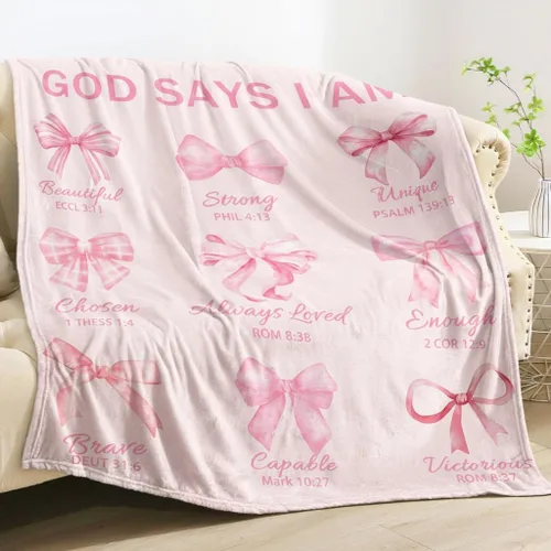 Miniatura 8 de Manta Cristiana, Regalos de Cumpleaños para Mujeres y Hombres, Manta Decorativa Inspiradora de Escritura con Versículo Bíblico Regalos Religiosos