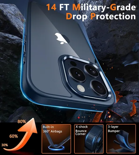 Miniatura 1458 de FNTCASE Funda para iPhone 13 Pro-Max: Fundas magnéticas transparentes compatibles con Magsafe Slim anti amarillamiento protección contra caídas