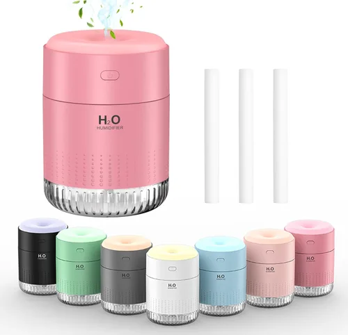 Miniatura 13 de SZO Mini humidificador portátil, humidificador personal de niebla fría USB de 16.9 fl oz para dormitorio, oficina, escritorio de viaje, silencioso