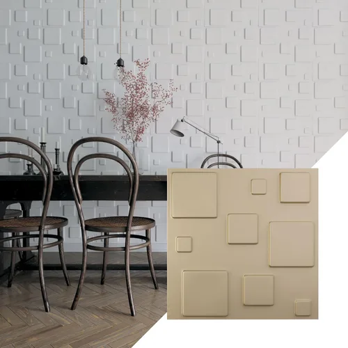 Miniatura 30 de Ekena Millwork Devon EnduraWall 19 5/8 pulgadas de ancho x 19 5/8 pulgadas de alto, panel decorativo de pared 3D, beige ahumado