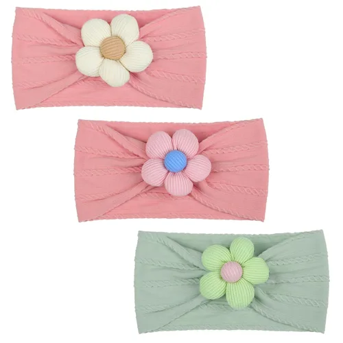 Miniatura 13 de MIUXUESO 3 Piezas Diademas de Flores para Bebé Diademas de Nylon para Niñas Bebé Diademas Suaves Accesorios para el Cabello para Recién Nacidos