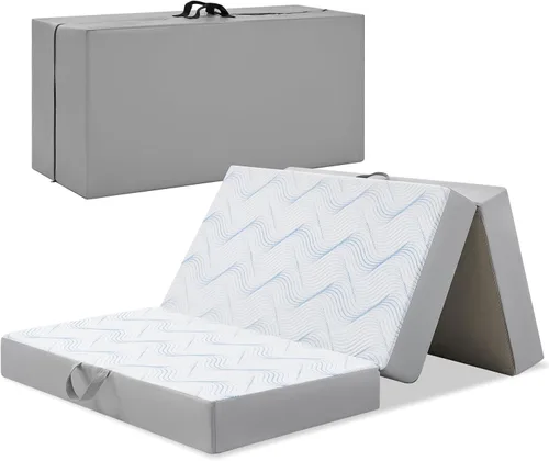 Miniatura 9 de Colchón plegable tamaño matrimonial, colchón plegable de espuma viscoelástica de 3 pulgadas, sofá cama plegable con funda transpirable y lavable