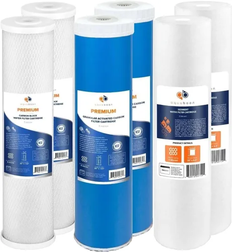 Miniatura 13 de Aquaboon Filtros de agua de 5 micrones, 20 x 4,5 pulgadas, juego para toda la casa, cartuchos de repuesto de filtro de agua certificados NSF, CTO