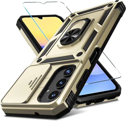 Miniatura 34 de Janmitta Compatible con Galaxy A15 5G Funda con Cubierta Deslizante Integrada para Lente de Cámara + Protector de Pantalla + Soporte de Anillo