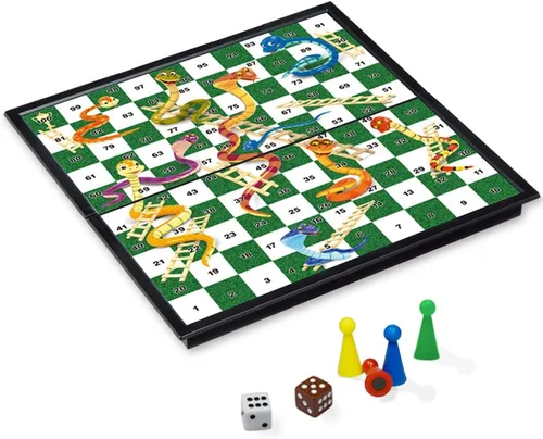 Miniatura 8 de Mini juego de mesa de serpientes y escaleras de 7.9 pulgadas, juego de mesa magnético de viaje, juguetes divertidos para la familia/regalo para niños
