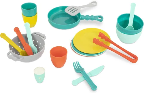 Miniatura 8 de B. toys Accesorios de cocina para jugar - Utensilios de cocina, platos, utensilios - Juego de 33 piezas para niños - Juguetes de simulación - Más