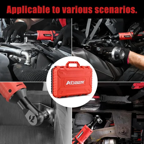 Miniatura 4 de AOBEN Llave de trinquete eléctrica inalámbrica con juego de 83 piezas de 1/4" a 3/8" de impacto, llave eléctrica de 12V con velocidad variable