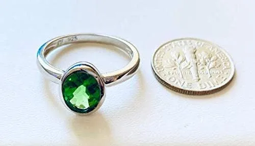 Miniatura 3 de R10709BG - Anillo clásico ovalado de 0.276 x 0.354in, 1,68 quilates, color verde