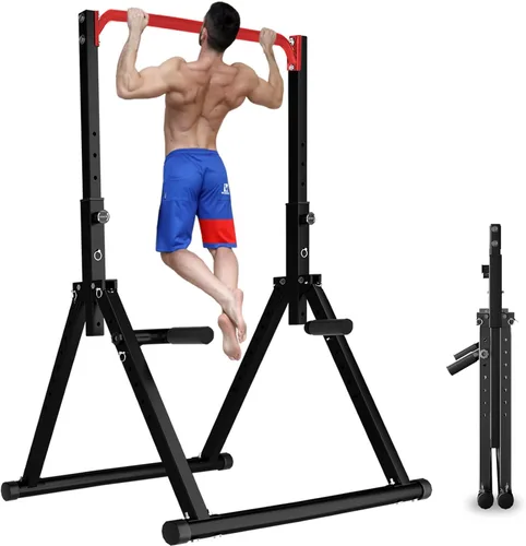 Miniatura 9 de DOBESTS Power Tower Pull Up Bar Free Standing, Adjustable Foldable Pull Up Station, Home Gym Strength Training Equipment 700LBS Black Style 1