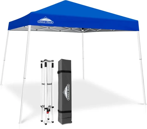 Miniatura 27 de Eagle Peak - Pérgola plegable (10.0 x 10.0 pies), patas inclinadas, de tela, para exteriores, fácil de montar, Negro