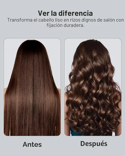 Miniatura 7 de ANNLARY Rizador de pelo de cerámica de titanio de 1 pulgada, rizador de pelo de calentamiento rápido con 8 ajustes de calor con pantalla LED