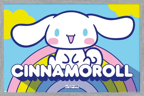 Miniatura 9 de Hello Kitty and Friends: 22 Over The Rainbow - Póster de pared de Cinnamoroll, 22.4 pulgadas de largo x 14.7 pulgadas de ancho, versión enmarcada