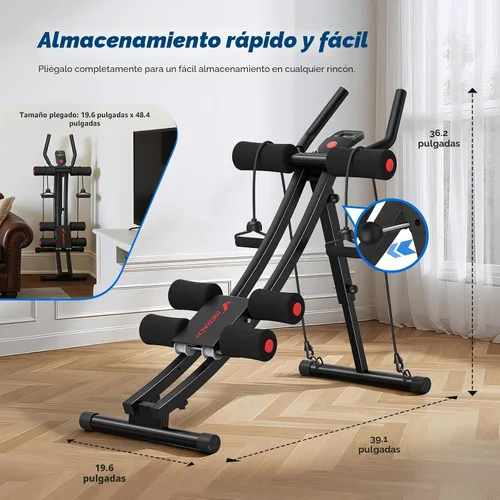 Miniatura 6 de MERACH Ab Machine, Adjustable Dual Track Ab Trainer Machine, Ab Workout Equipment for Home Gym, Ergonomic Arc Track for Better Abs, Foldable Workout