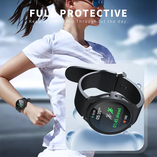 Miniatura 6 de JZK Juego de 6+6 fundas para Samsung Galaxy Watch 6 de 40 mm, protector de pantalla de PC duro impermeable + parachoques delgado de vidrio templado