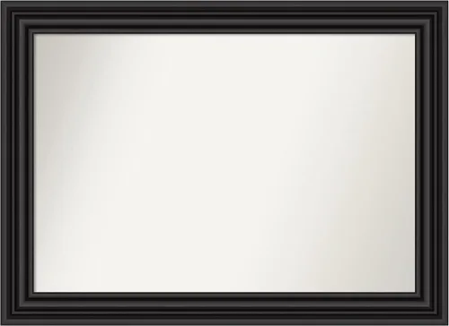 Miniatura 375 de Amanti Art Espejo personalizado, espejo de baño negro puente, espejo de pared o espejo de tocador de baño sobre el fregadero (26 x 26 pulgadas)