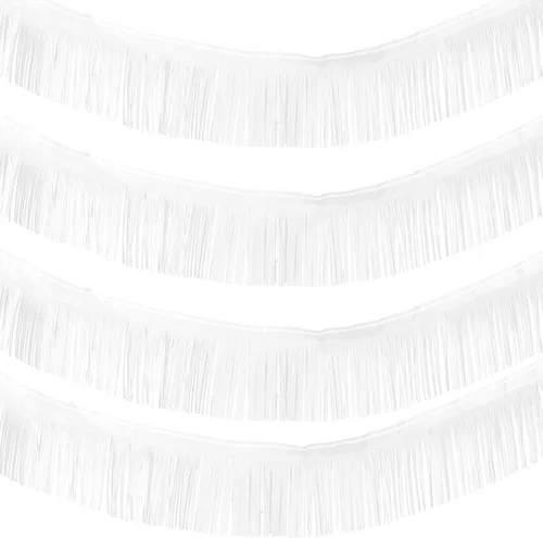 Miniatura 5 de 4 Paquetes de 40 Pies de Guirnalda de Flecos de Papel Aluminio con Flecos Metálicos de Oropel para Halloween, Navidad, Bandera Colgante para Bodas