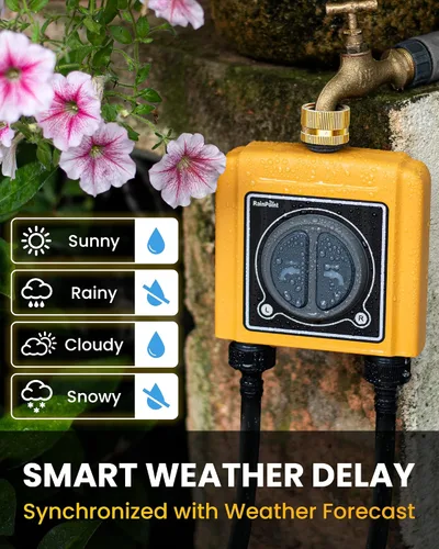 Miniatura 3 de RAINPOINT Temporizador de manguera WiFi, temporizador de agua inteligente para jardín, sistema controlador de riego por goteo con concentrador