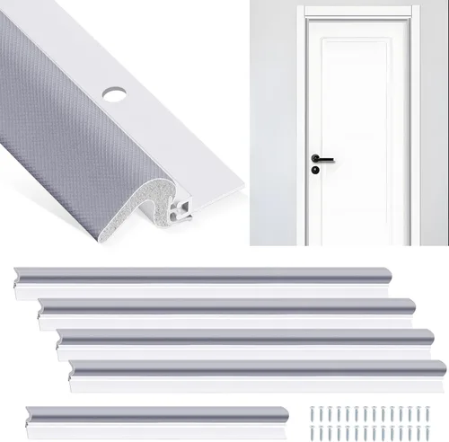 Miniatura 10 de Yuntau 5 piezas de tira de sellado para puerta con tornillo 42" 36" con sello de puerta y portador de aluminio y junta de espuma exterior sellado