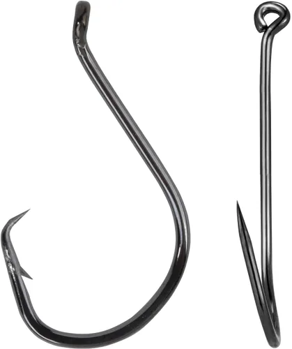 AMYSPORTS Anzuelo de pesca de lubina para trucha, acero salado, anzuelo de pesca fuerte, cebo de pulpo, gancho circular de agua dulce afilado