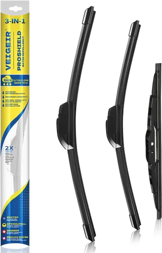 Miniatura 11 de Paquete de 3 plumas limpiaparabrisas delanteros y traseros para automóviles, calidad original de fábrica, 15 pulgadas, 15 pulgadas, 13 pulgadas