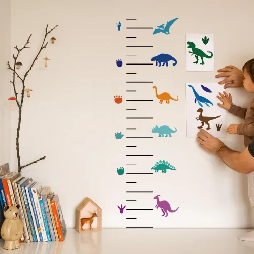 Miniatura 5 de MAYJOYDIY 10 plantillas de dinosaurios de 6 x 6 pulgadas, plantillas de pintura de dinosaurios de animales con pincel de pintura Tyrannosaurus Rex