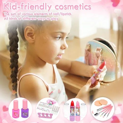 Miniatura 3 de ROKKES Juego de Maquillaje Infantil de Simulación para Niñas - Juego de Maquillaje Falso Maquillaje para Niñas, Kit de Maquillaje de Juego, Mejores