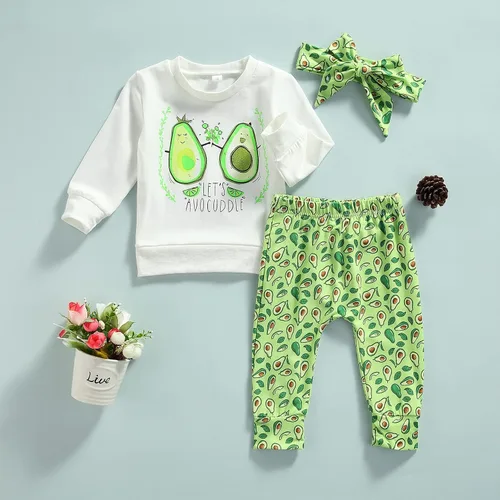 Miniatura 70 de Mandizy Conjunto de ropa de bebé niña otoño 3 6 9 12 18 24 meses sudadera de manga larga y pantalones con estampado floral y diadema