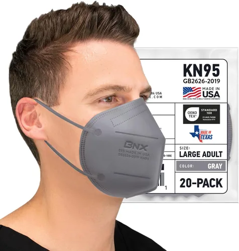 Miniatura 8 de AccuMed BNX KN95 Face Masks Made in USA (Adult Large, Adult Medium, Kids Small) (Earloop) (Model: E95/E95M/E95S)