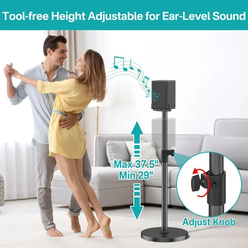 Miniatura 4 de Par de soportes de altavoces de alta resistencia para soportes de altavoces LG con soporte de barra de sonido LG, soportes de altavoces de piso