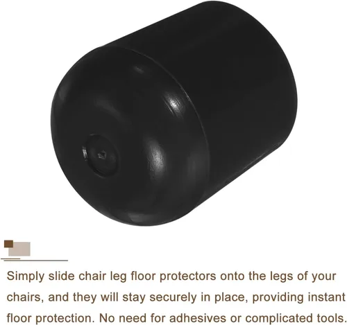 Miniatura 4 de uxcell Protectores de suelo para patas de silla, 16 tapas redondas de plástico para patas de silla, fundas antideslizantes para patas de muebles