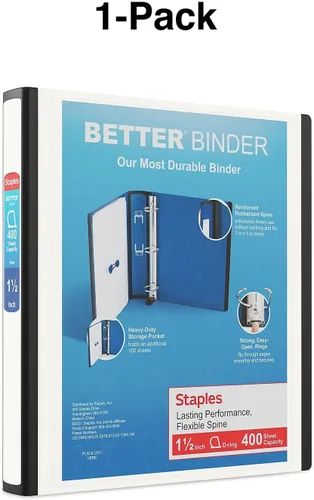 Miniatura 7 de Carpetas Better View de 1-1/2 pulgadas de STAPLES con anillos en D (blanco)