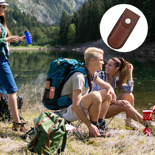 Miniatura 6 de Paquete de 2 fundas de bolsillo para cuchillos, funda multiherramienta, funda de cuero para cuchillos con presilla para cinturón, bolsillo