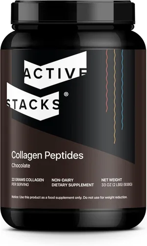 Proteína en polvo de péptidos de colágeno, chocolate, apoya el cabello, la piel, los huesos y las articulaciones saludables para hombres y mujeres,