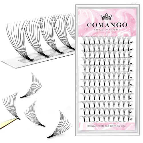 Miniatura 56 de Extensiones de pestañas de volumen prefabricadas 10D, 0.003 in de grosor, rizo C/D, 0.472 in, tallo corto, extensiones de pestañas de volumen