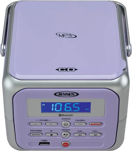 Miniatura 2 de Jensen CD-660 Reproductor de CD estéreo portátil Boombox con Bluetooth Radio FM USB Entrada auxiliar y conector de auriculares Reproducción