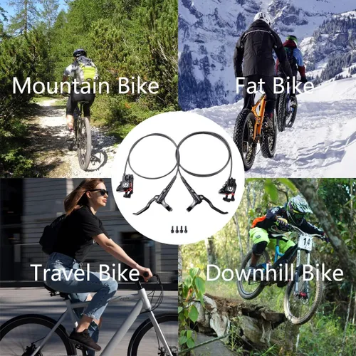 Miniatura 6 de Cyclon Juego de Frenos de Disco Hidráulicos MTB, Frenos Hidráulicos de Aleación de Aluminio Negro/Rojo para Bicicleta de Montaña, Freno Hidráulico