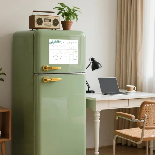 Miniatura 3 de Calendario de refrigerador 2026-2027, calendario magnético de 18 meses para refrigerador, calendarios de refrigerador de papel grueso con imán