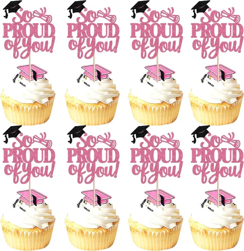 Miniatura 32 de Paquete de 24 adornos para cupcakes de clase 2025 con purpurina 2025 para diploma de graduación 2025 para cupcakes temáticos de graduación 2025