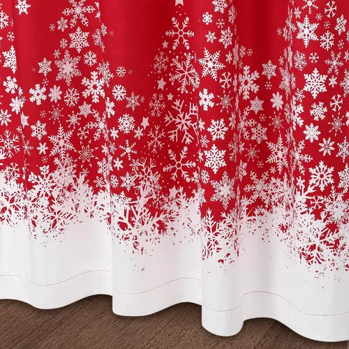 Miniatura 8 de CAROMIO Cortinas de Navidad de 52 x 84 pulgadas para sala de estar, decoración de copos de nieve con ojales, cortinas de oscurecimiento