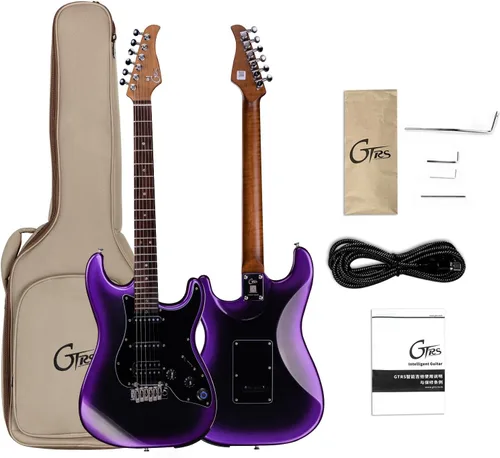 Miniatura 7 de GTRS P800 - Guitarra eléctrica inteligente de práctica con APP, 16 simulaciones de guitarra, efectos y 12 horas de vida de batería, looper de 80