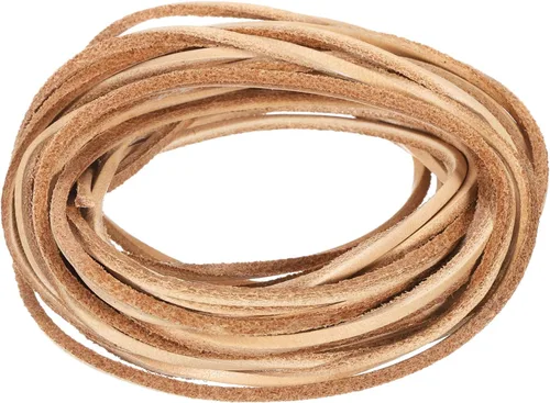 Miniatura 22 de uxcell Cordón de cuero plano de 5.5 yardas, 0.079 in, tiras de cuero de 0.079 pulgadas de grosor, cuerdas de cordones para manualidades, Negro