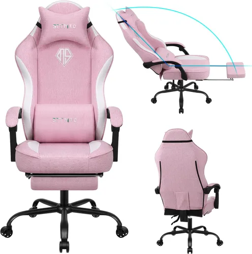 Miniatura 12 de SITMOD Silla de juegos – Silla de juegos grande y alta para adultos con peso máximo de 400 libras, altura y ángulo ajustables, reposapiés y soporte