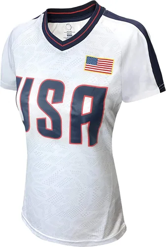 Miniatura 2 de Icon Sports USWNTPA T Shirt – Official U.S. Women’s National Soccer Team Players Association USA Flag Football Tee Top