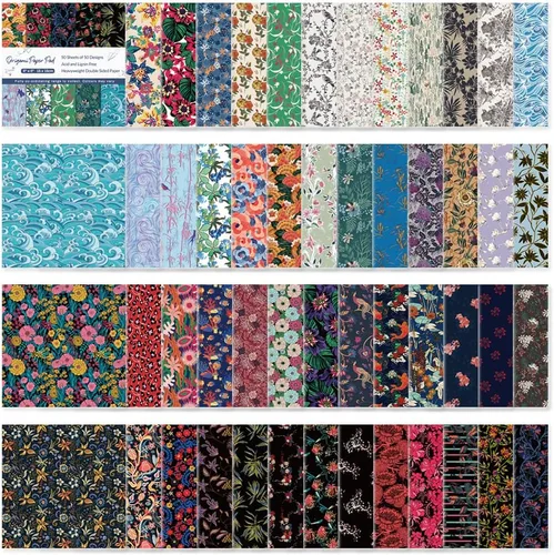 Kit de papel de origami, 50 hojas cuadradas de 6 pulgadas, color de doble cara, 50 colores vivos japoneses Washi Chiyo para manualidades a mano,