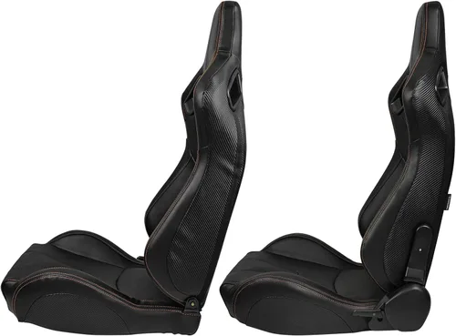 Miniatura 3 de FREEMOTOR802 Asientos universales de carreras, asientos deportivos reclinables con control deslizante de doble bloqueo ajustables, 1 par