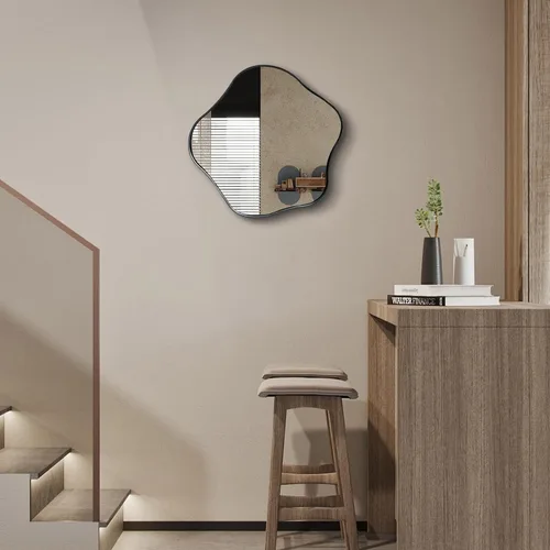 Miniatura 8 de Espejo redondo irregular, espejo festoneado de 16 pulgadas para sobre el fregadero, espejos de pared asimétricos decorativos, modernos espejos