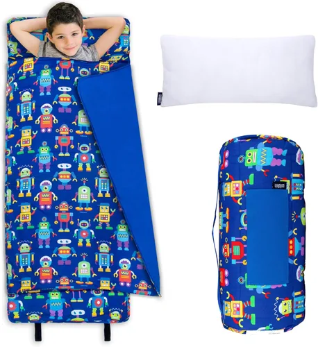 Miniatura 18 de Wildkin Kids Nap Mat with Pillow for Boys & Girls – Soft & Cozy Toddler Sleep Mat for Daycare, Preschool, Kindergarten & Travel, Ages 3–7, Machine