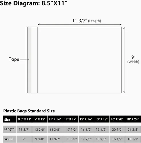 Miniatura 2 de Paquete de 50 bolsas de almacenamiento sin ácidos transparentes para impresiones artísticas de 8.5 x 11 pulgadas, imágenes, fotos, marcos mate