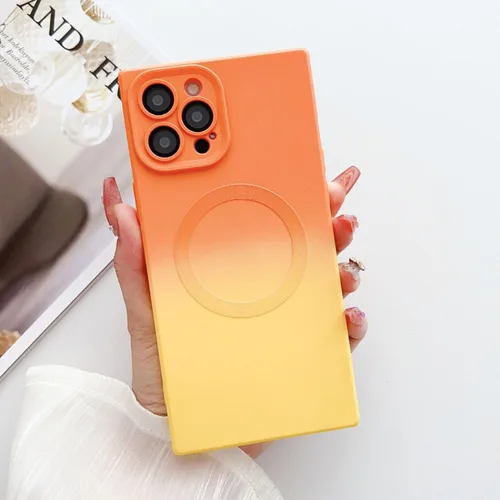 Funda para iPhone 14 Pro Max, compatible con MagSafe, protector completo de lente de cámara, funda multicolor de lujo para mujeres y niñas, suave