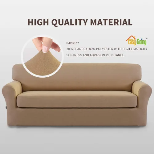 Miniatura 3 de Easy-Going Funda Elástica de Microfibra para Sofá de 2 Piezas – Cubierta de Sofá Ajustada Suave de Spandex, Protector de Muebles Lavable con Parte